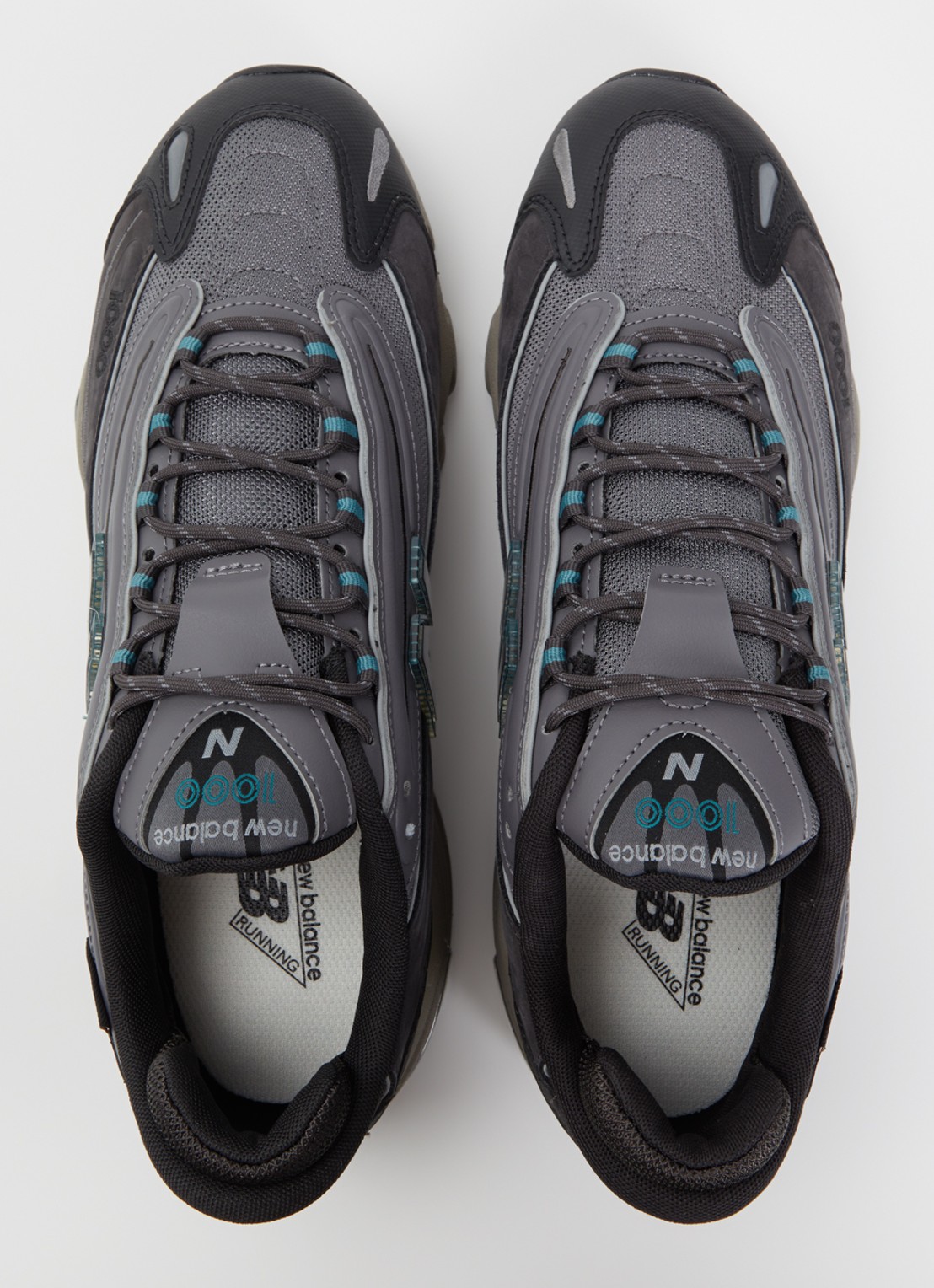 New Balance 1000 sneaker van mesh met suède details - detail 3 antraciet
