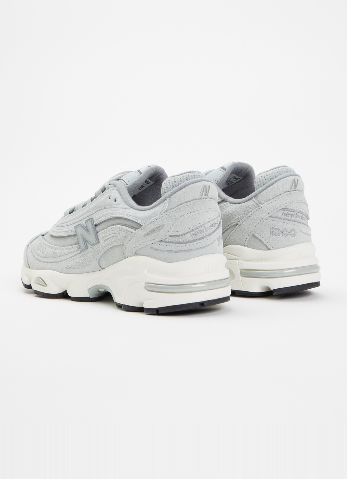 New Balance 1000 sneaker van suède  - achterkant 4 grijs