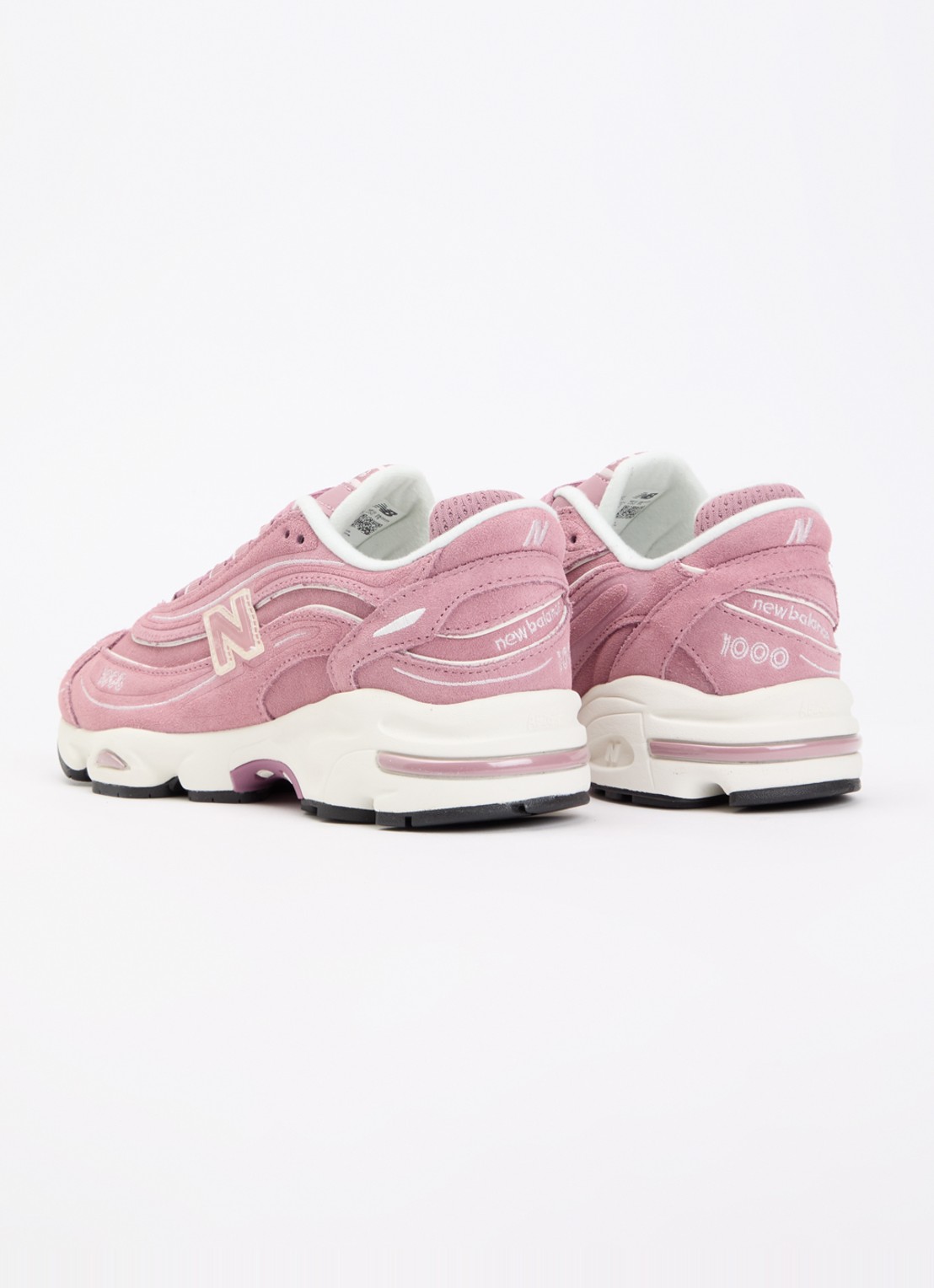 New Balance 1000 sneaker van suède  - achterkant roze