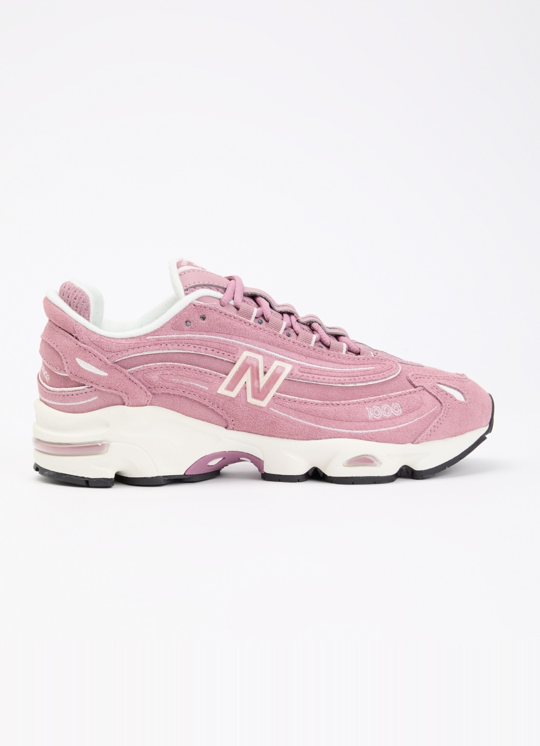 New Balance 1000 sneaker van suède  - voorkant 2 roze
