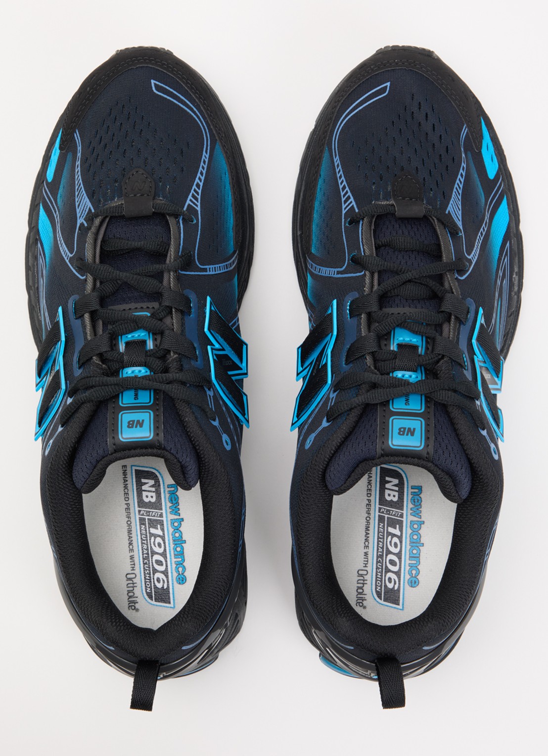 New Balance 1906 sneaker met mesh details - detail 4 zwart