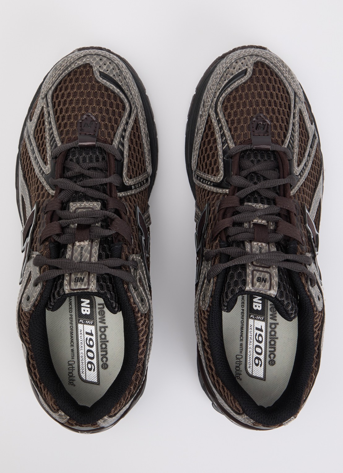 New Balance 1906 sneaker met mesh details - detail 4 donkerbruin