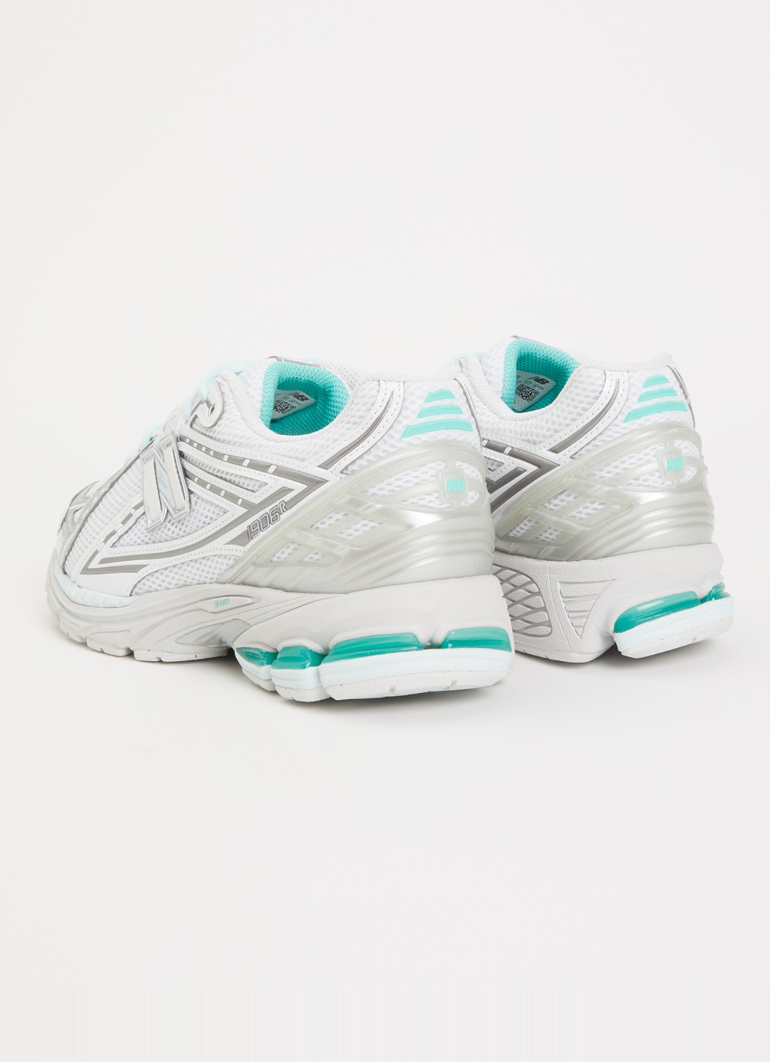 New Balance 1906 sneaker van mesh met metallic details - achterkant 5 gebroken wit