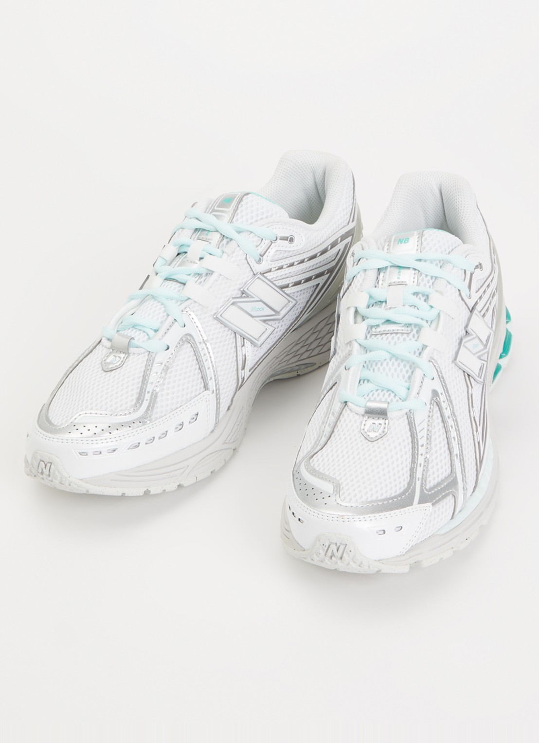 New Balance 1906 sneaker van mesh met metallic details - detail gebroken wit