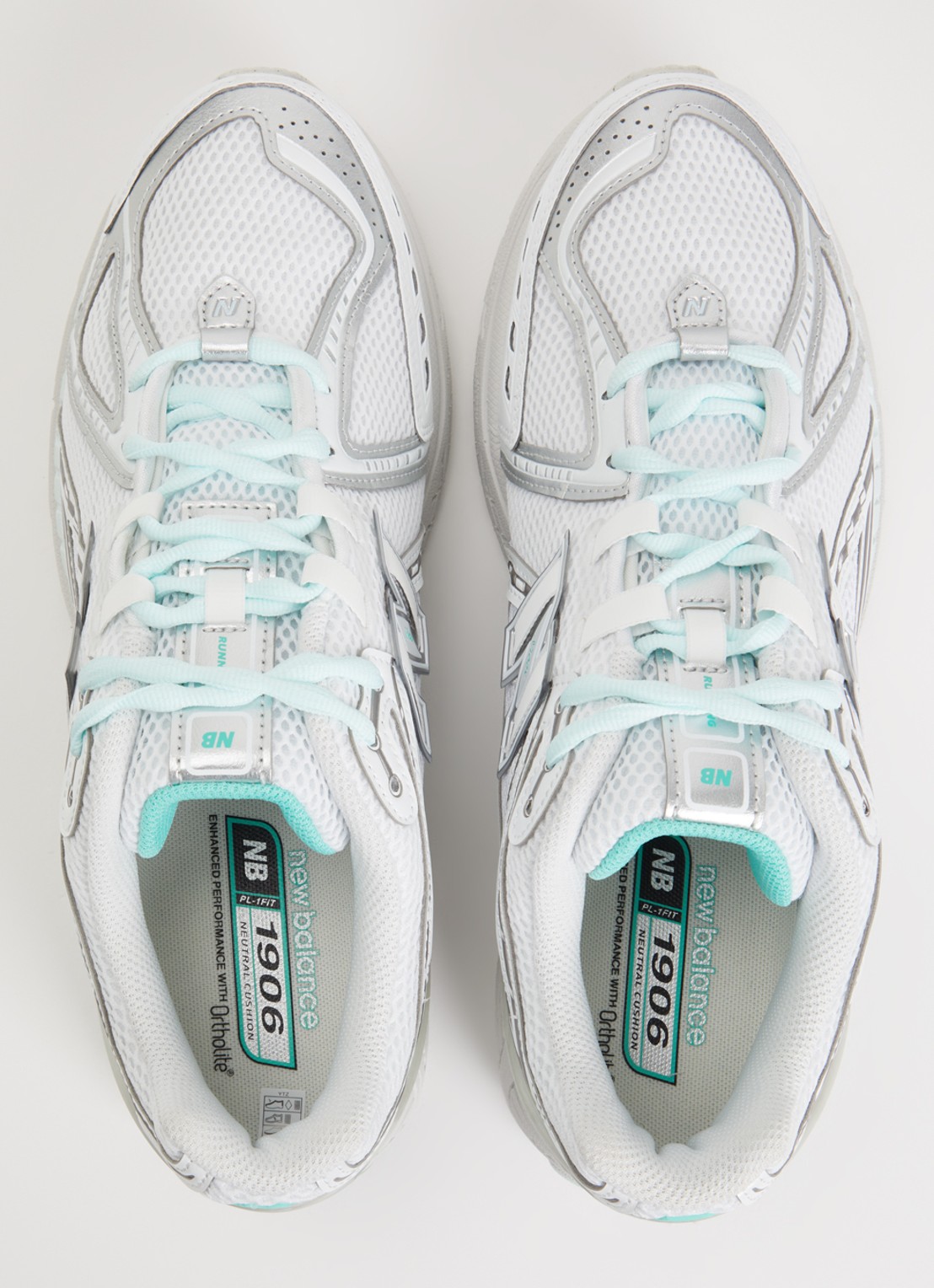 New Balance 1906 sneaker van mesh met metallic details - detail 2 gebroken wit