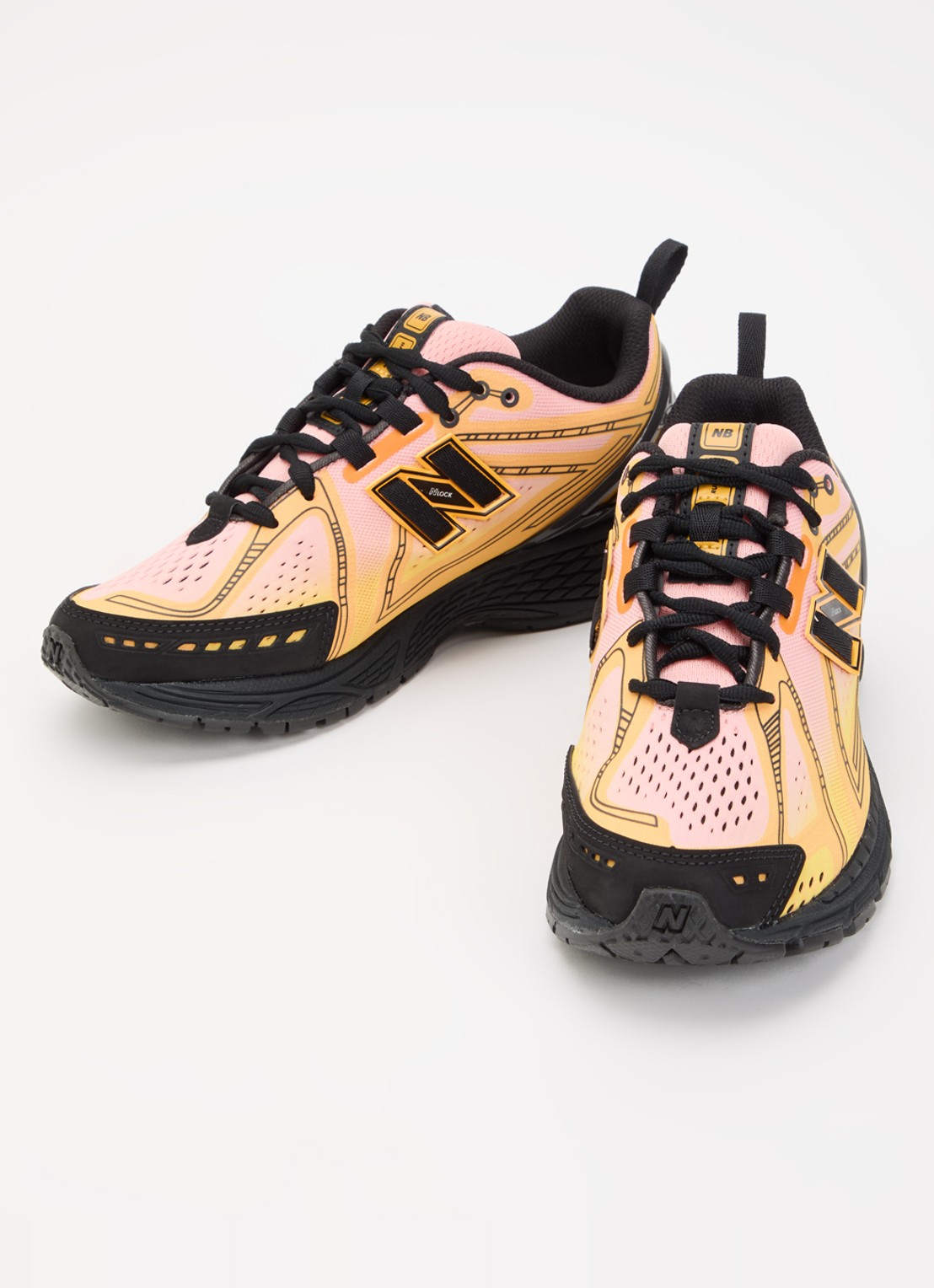 New Balance 1906 sneaker van mesh - detail 2 geel