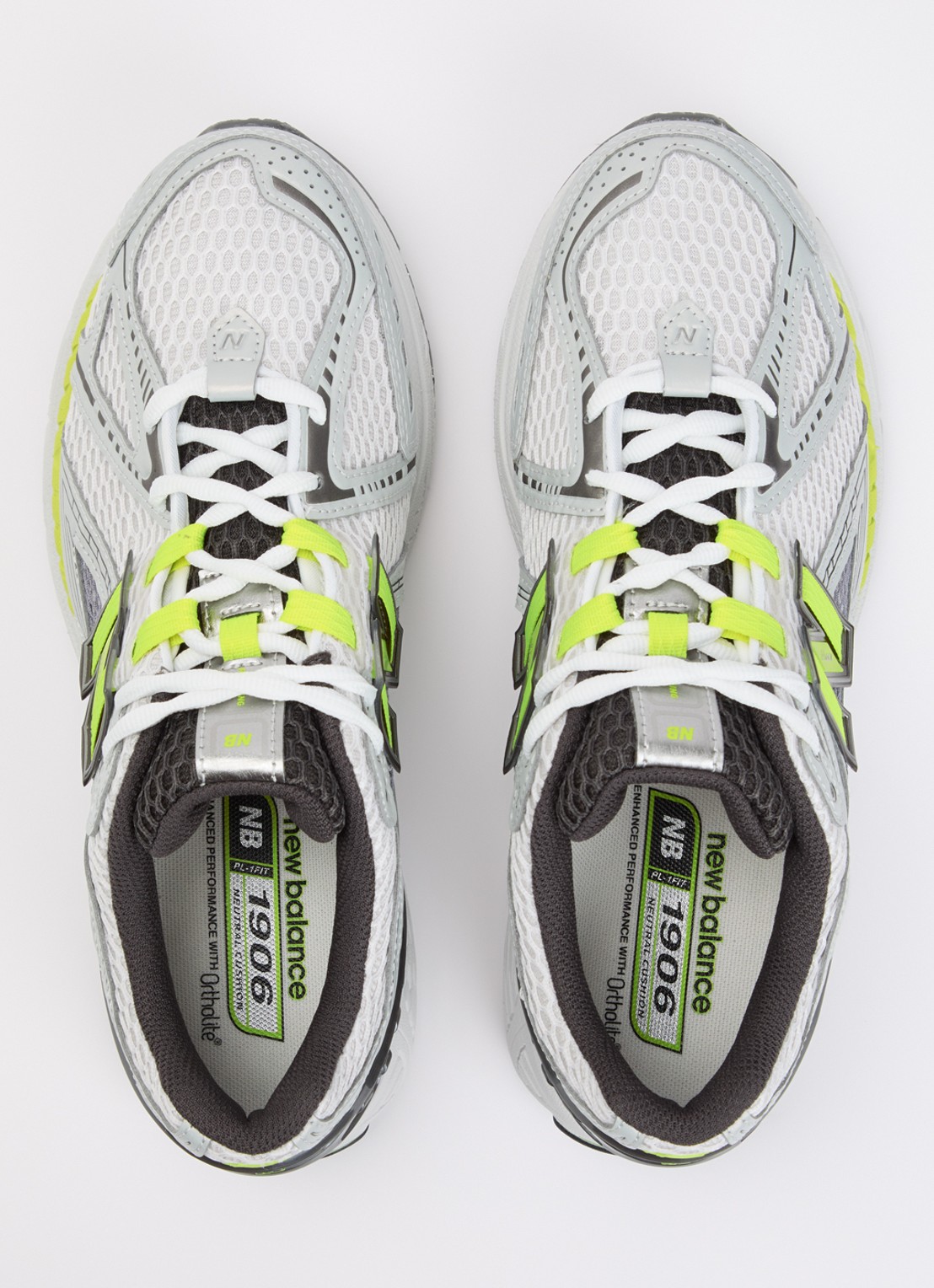 New Balance 1906R sneaker van mesh met metallic details - detail 4 grijs