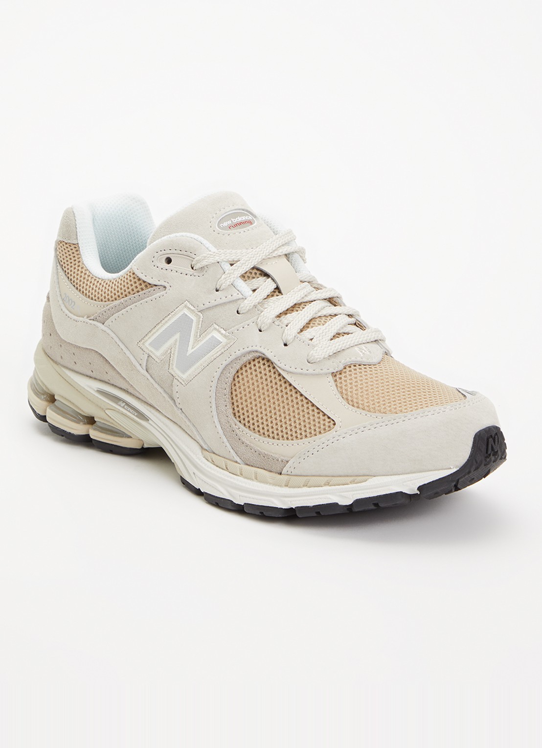 New Balance 2002 sneaker met suède details - voorkant beige