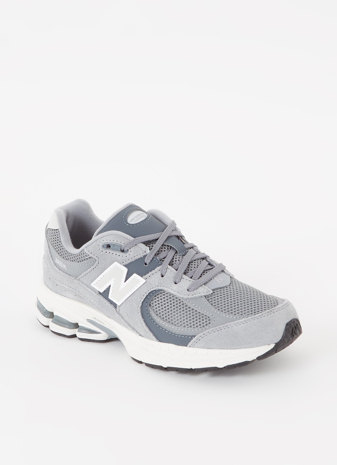 New Balance 2002R sneaker met suède en leren details - voorkant grijs