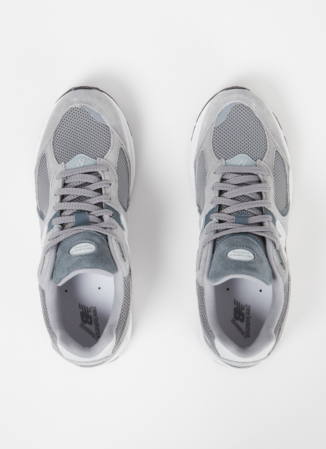 New Balance 2002R sneaker van suède met mesh details  - detail 3 grijs