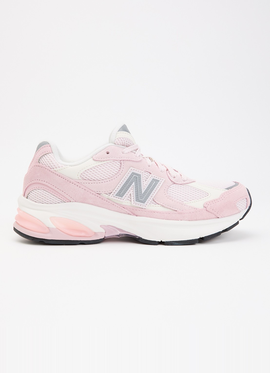 New Balance 2010 sneaker van mesh met suède details - voorkant lichtroze
