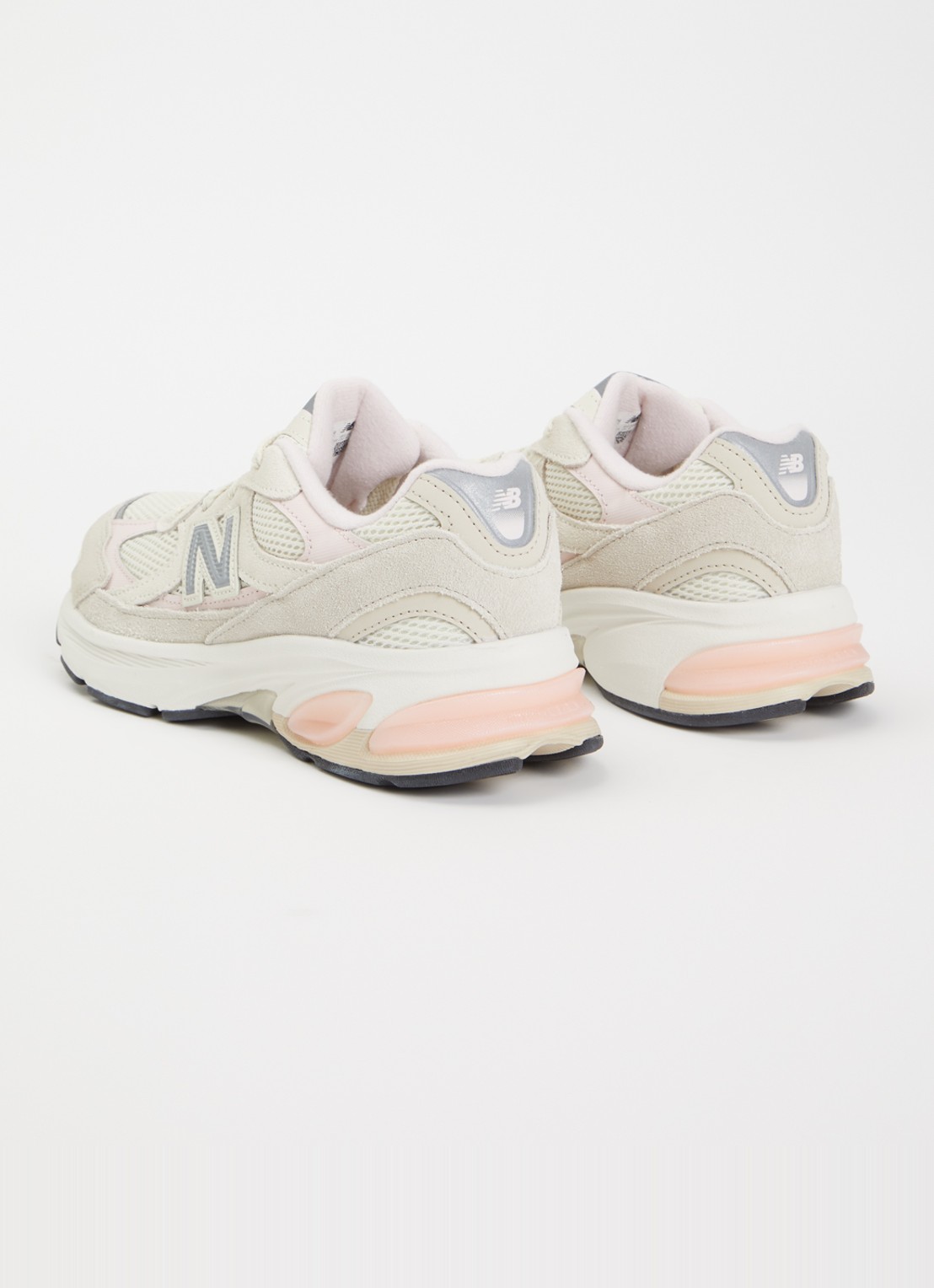 New Balance 2010 sneaker van suède met details van mesh - achterkant 2 lichtroze
