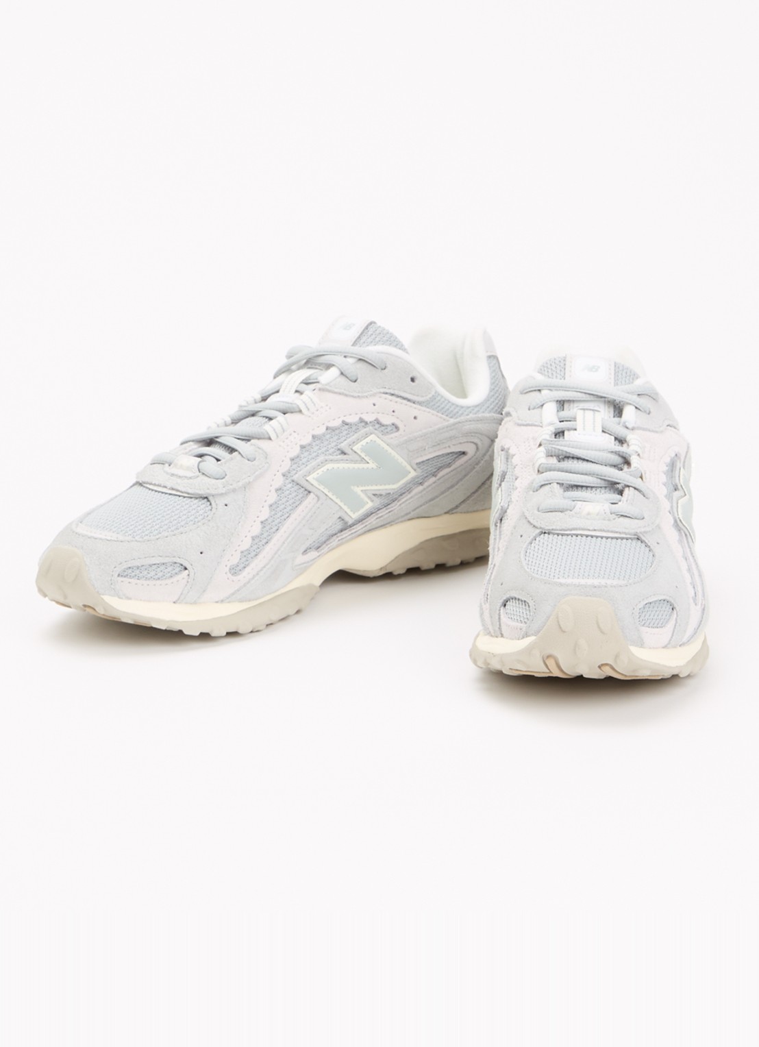 New Balance 204L sneaker van mesh met details van suède - detail 3 lichtgrijs