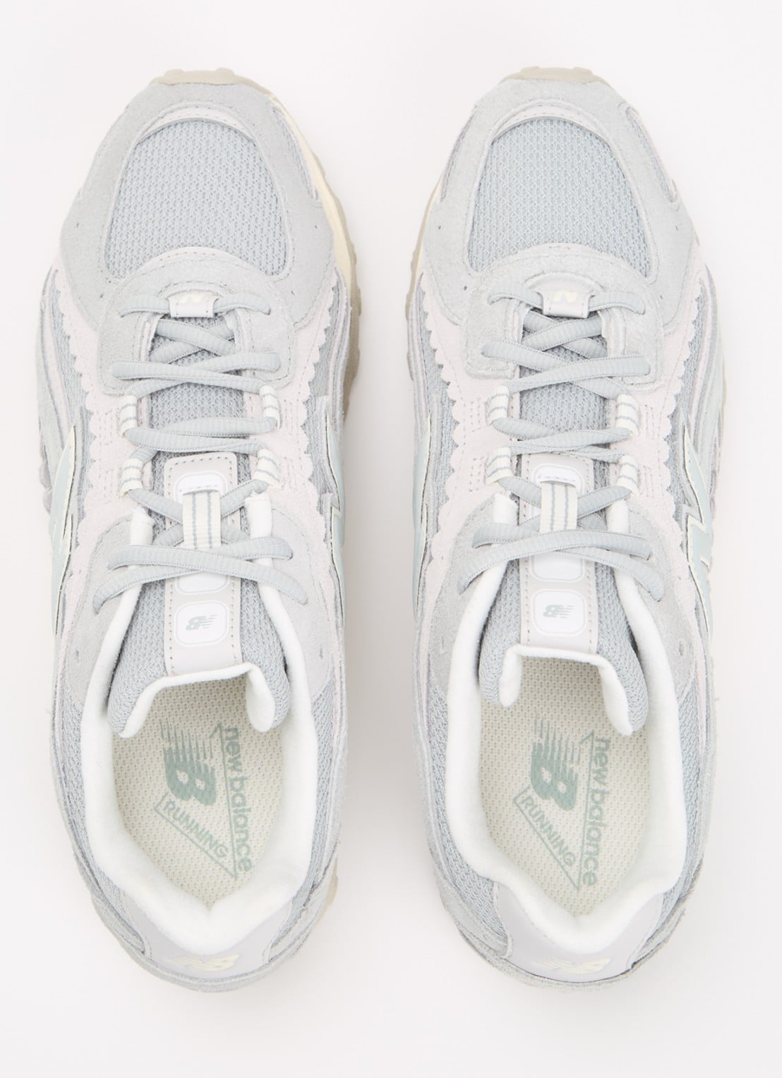 New Balance 204L sneaker van mesh met details van suède - detail 4 lichtgrijs