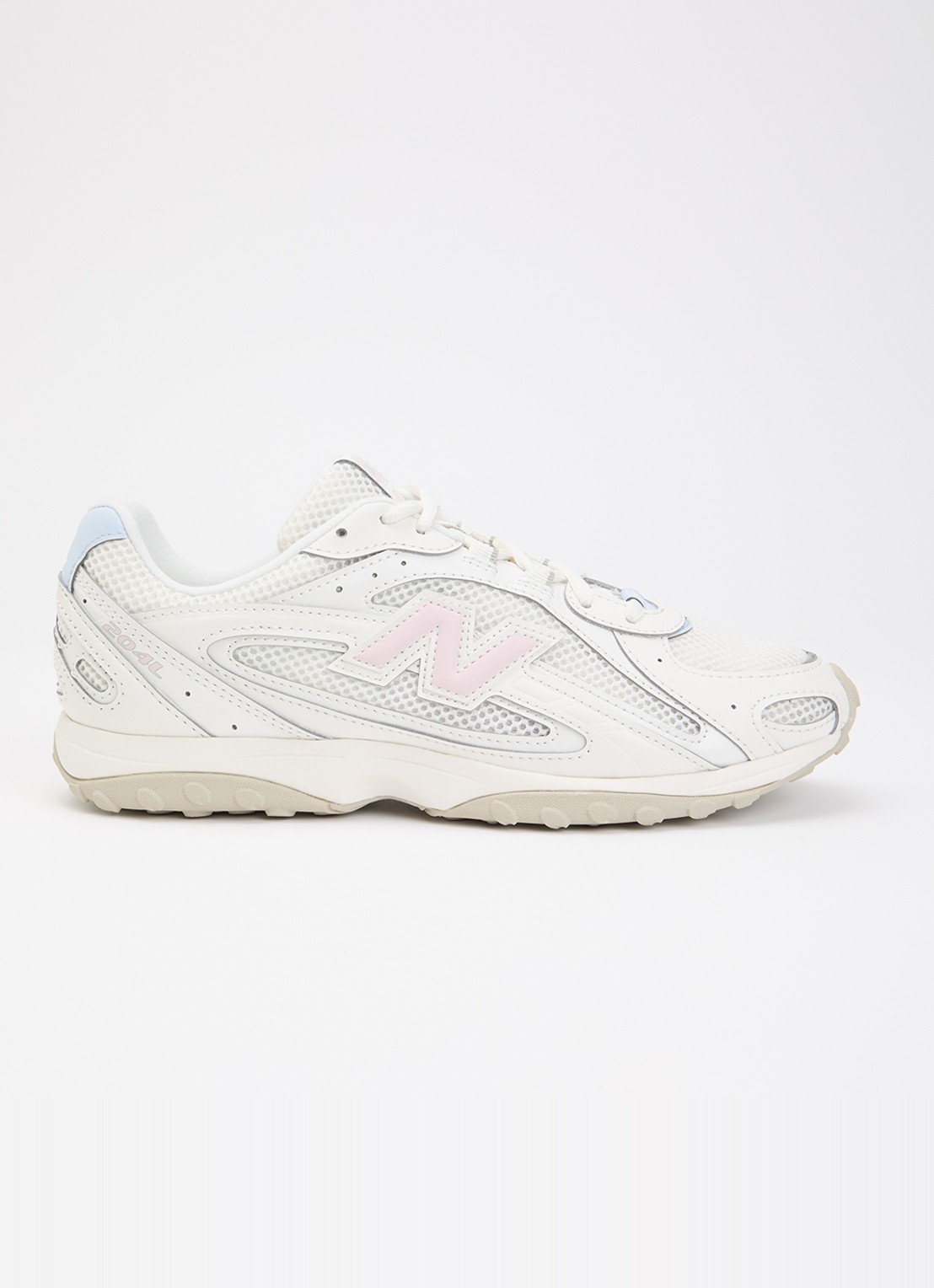 New Balance 204L sneaker van mesh met details van suède - voorkant ivoor