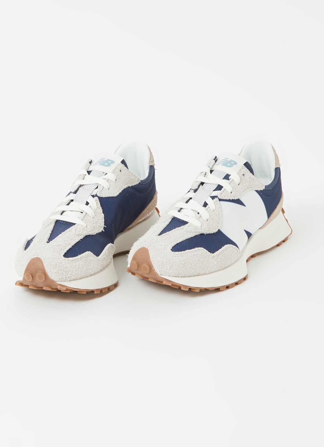 New Balance 327 sneaker met suède details - detail 2 donkerblauw