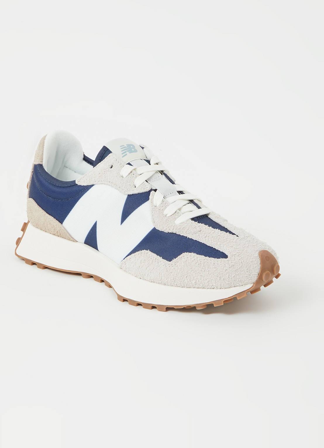 New Balance 327 sneaker met suède details - voorkant donkerblauw