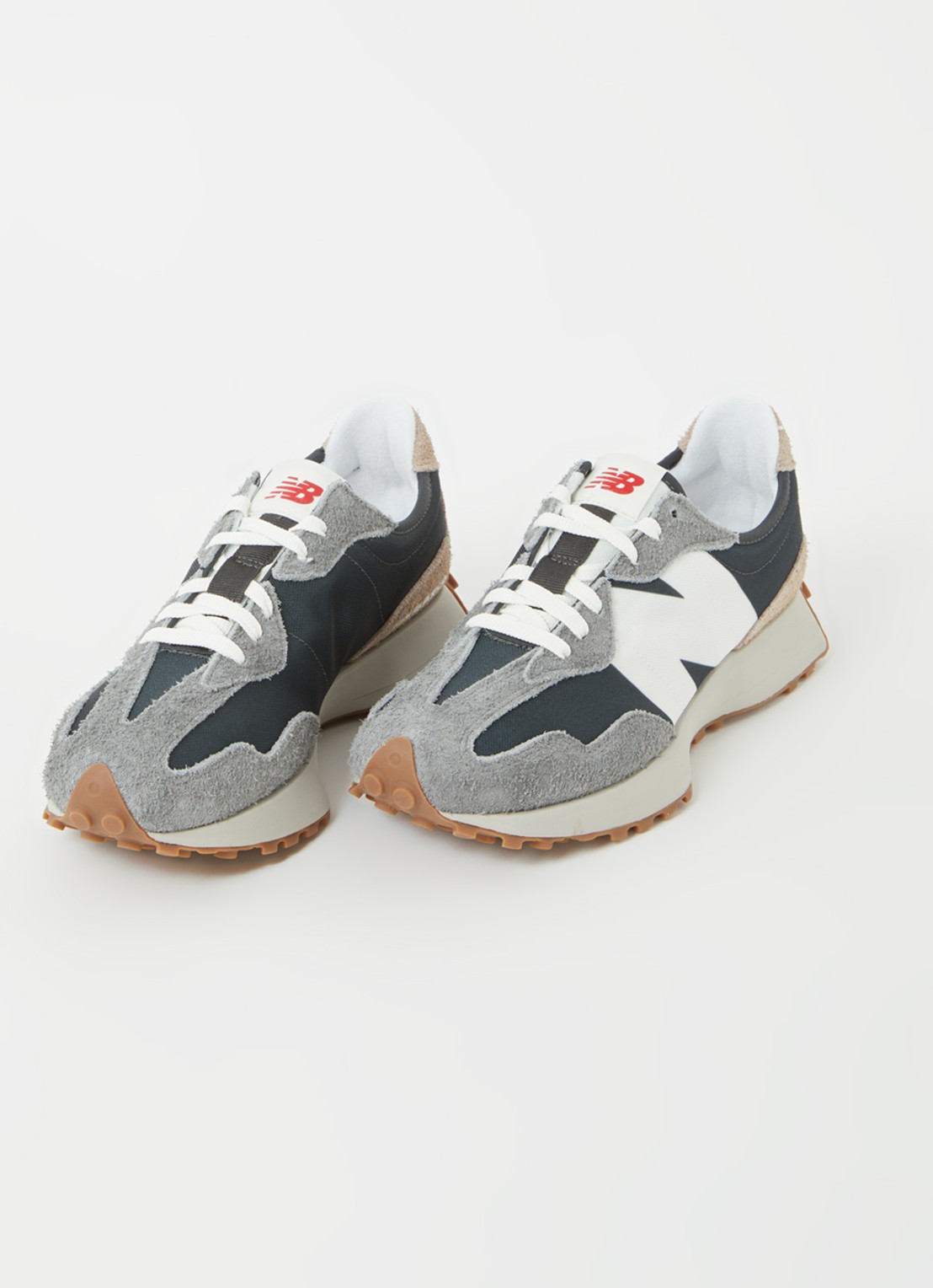 New Balance 327 sneaker met suède details - detail blauwgrijs