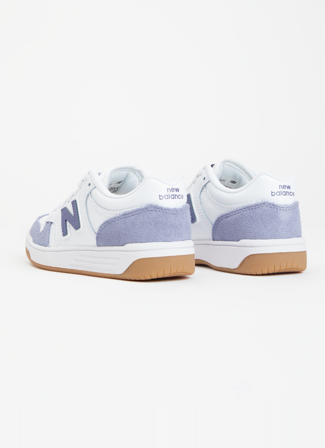 New Balance 480 sneaker van leer met suède details - achterkant 4 wit