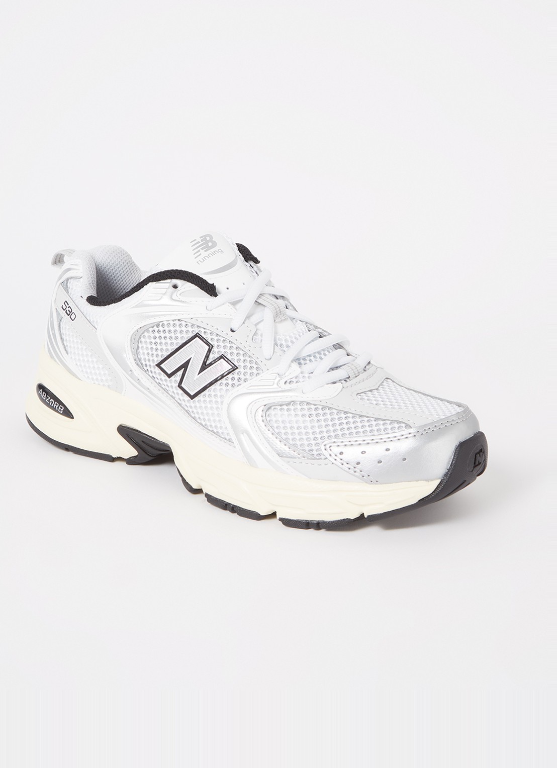 New Balance 530 sneaker met mesh details - voorkant zilver