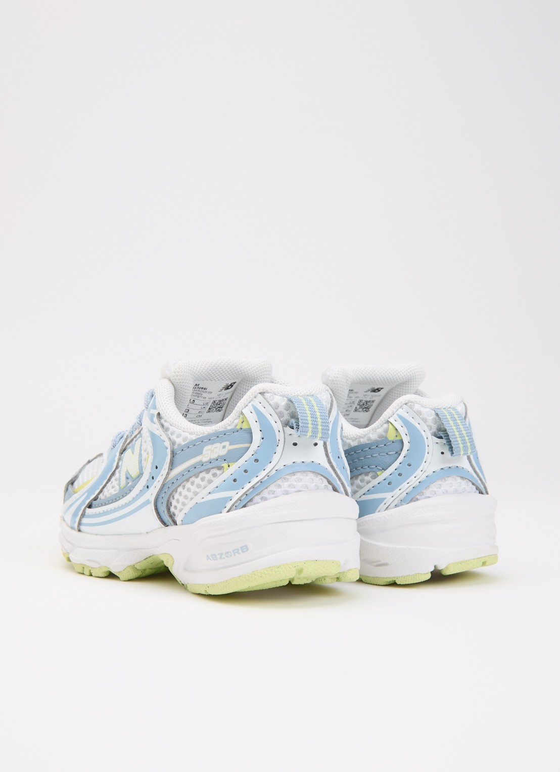 New Balance 530 sneaker van mesh met logo en glanzende finish - achterkant 2 lichtblauw