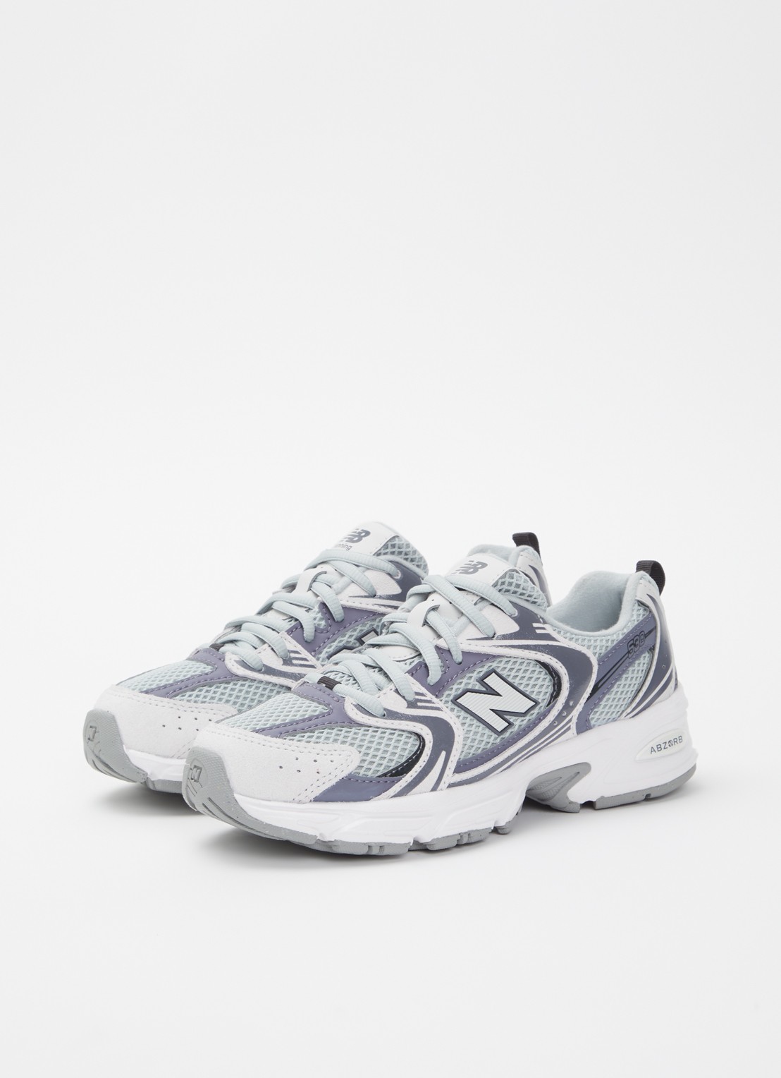 New Balance 530 sneaker van mesh met logo - voorkant 3 grijs