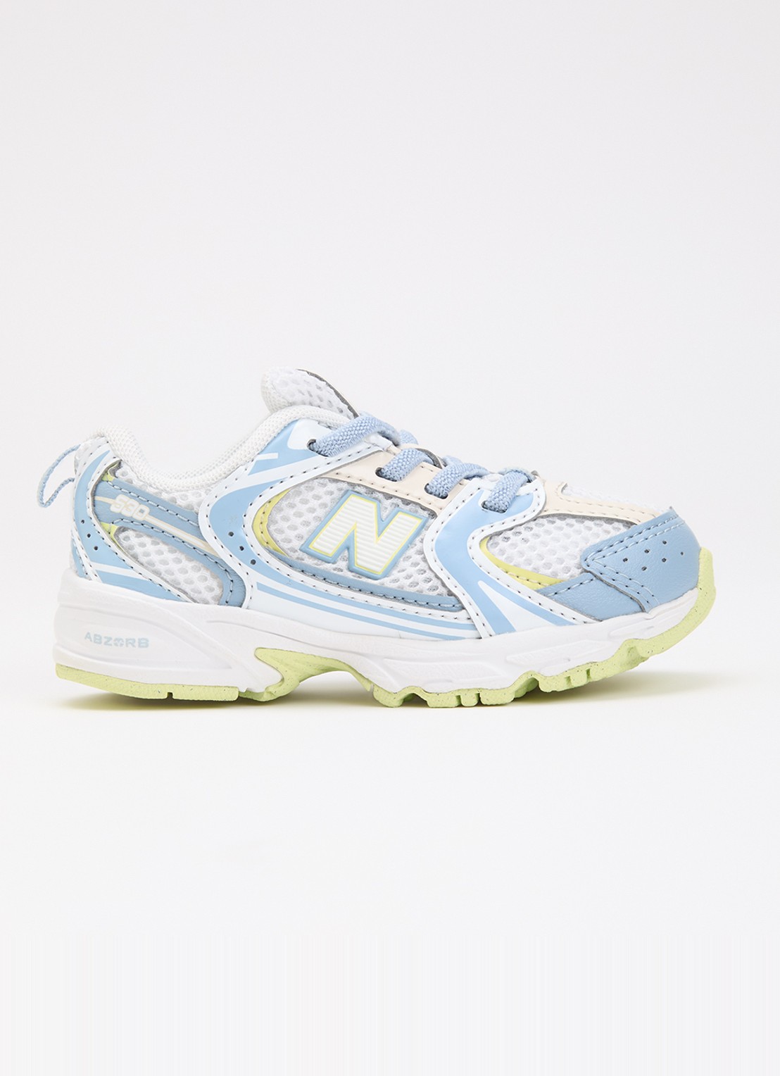 New Balance 530 sneaker van mesh met logo - voorkant lichtblauw