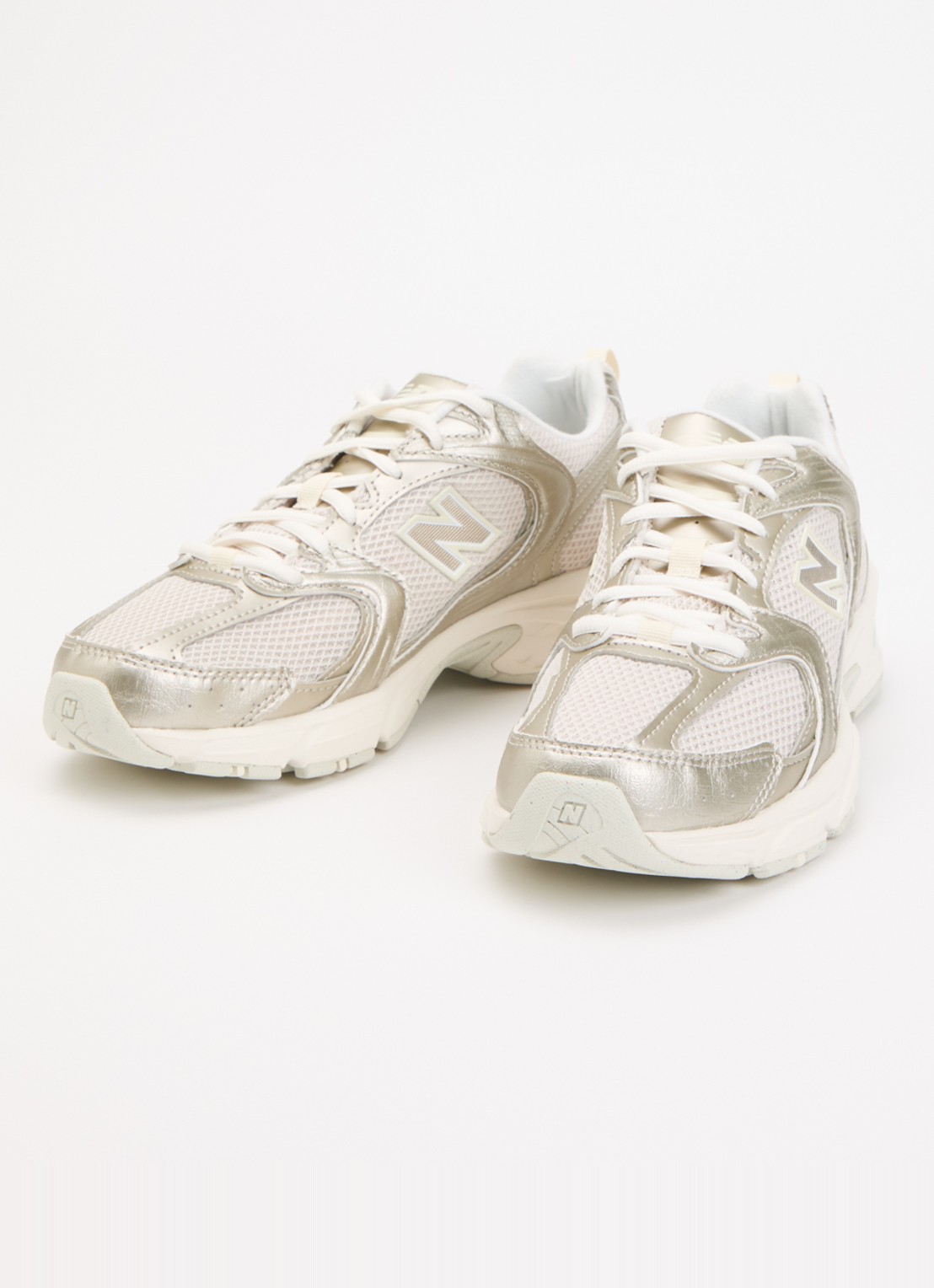 New Balance 530 sneaker van mesh met metallic details - detail 3 goud