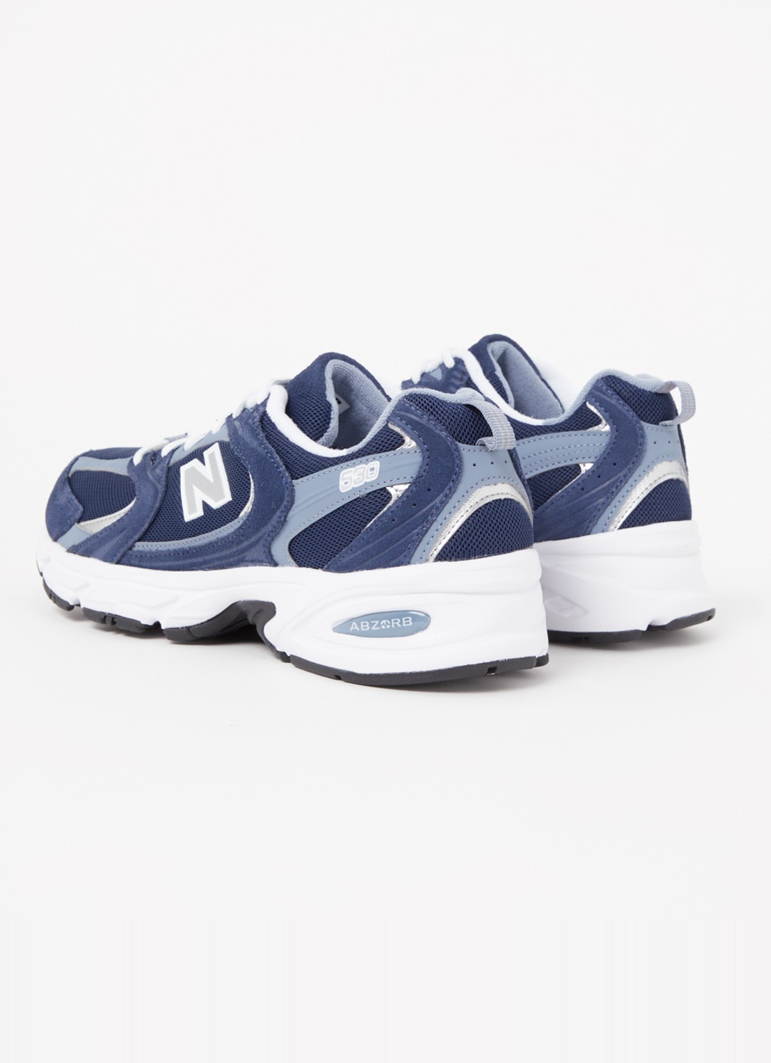 New Balance 530 sneaker van mesh met suède details - achterkant donkerblauw