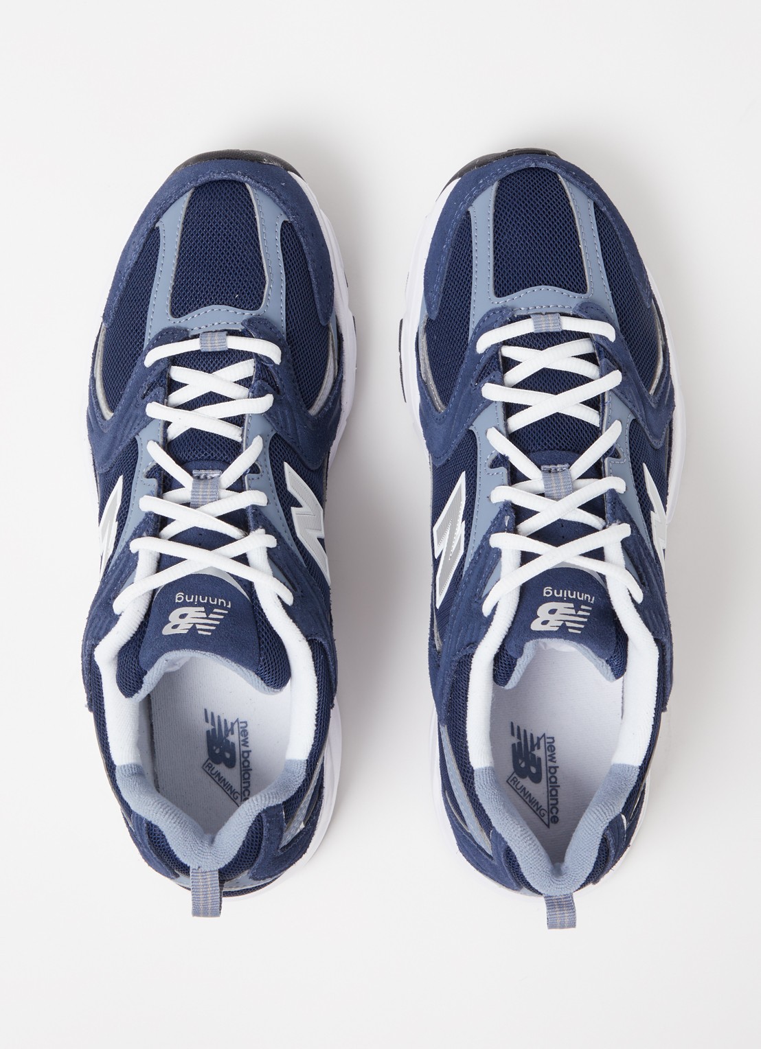 New Balance 530 sneaker van mesh met suède details - detail 3 donkerblauw