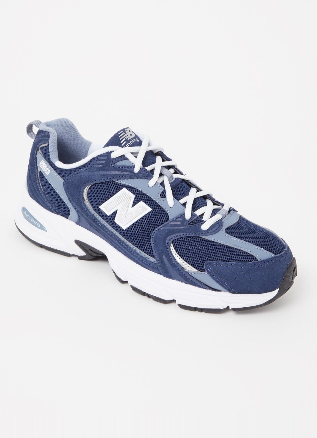 New Balance 530 sneaker van mesh met suède details - voorkant 5 donkerblauw