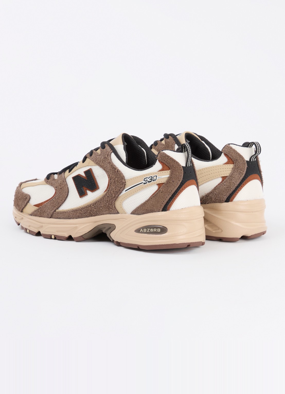 New Balance 530 sneaker van mesh met suède details - achterkant 6 bruin