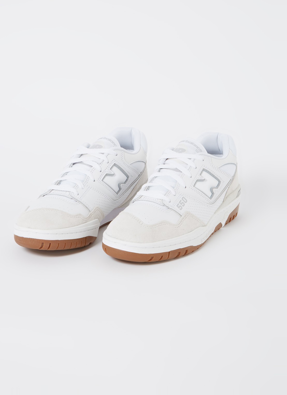 New Balance 550 sneaker met suède details - detail wit