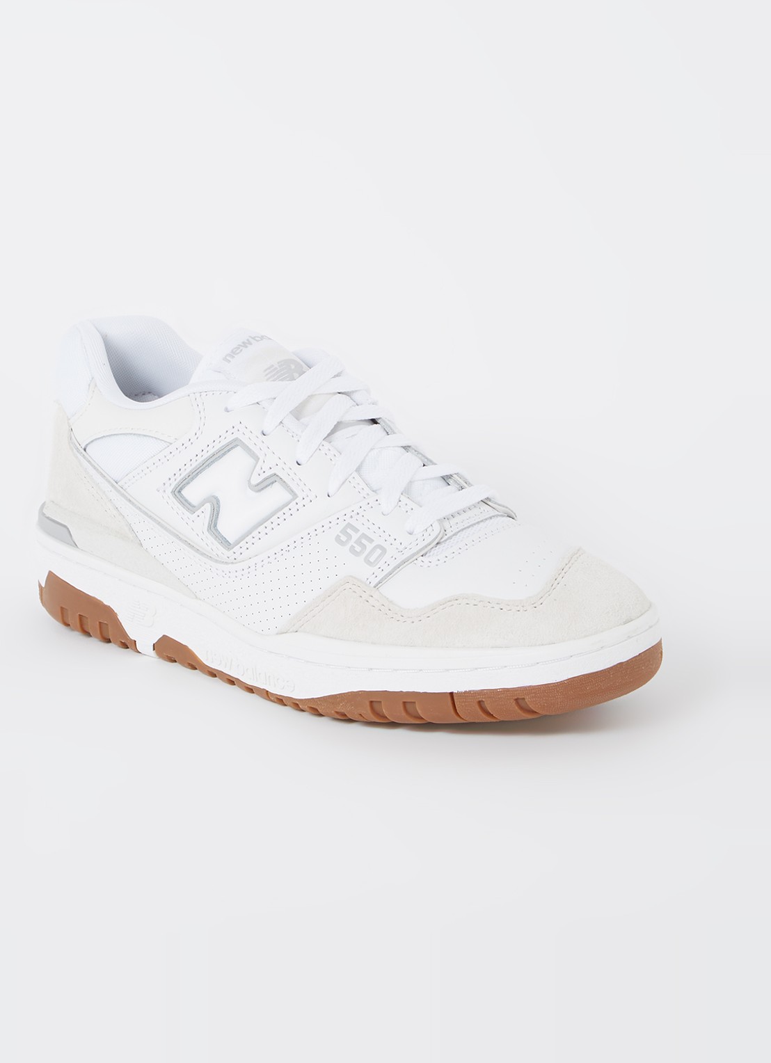 New Balance 550 sneaker met suède details - voorkant 5 wit