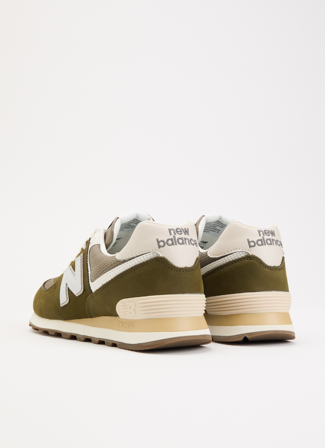 New Balance 574 sneaker met mesh details - achterkant 4 mosgroen