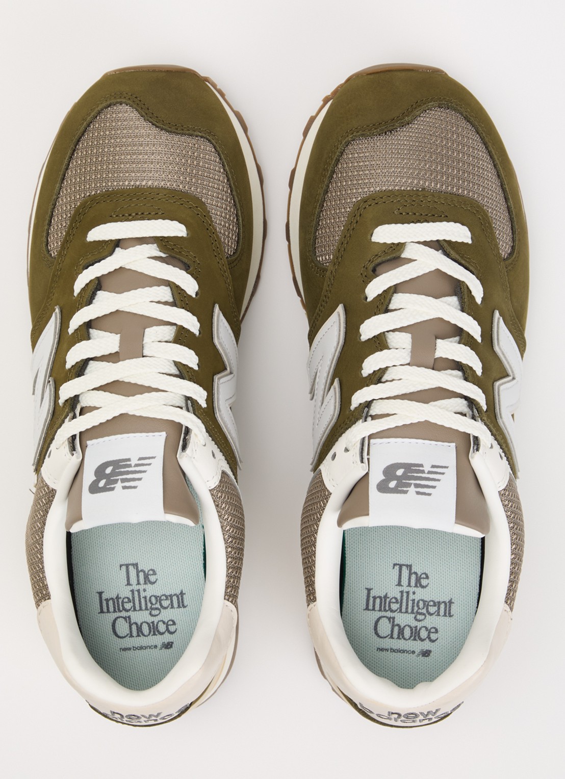 New Balance 574 sneaker met mesh details - detail 2 mosgroen
