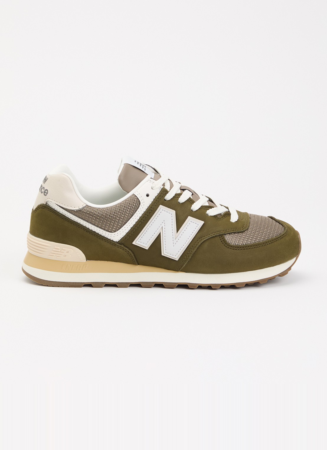 New Balance 574 sneaker met mesh details - voorkant 5 mosgroen