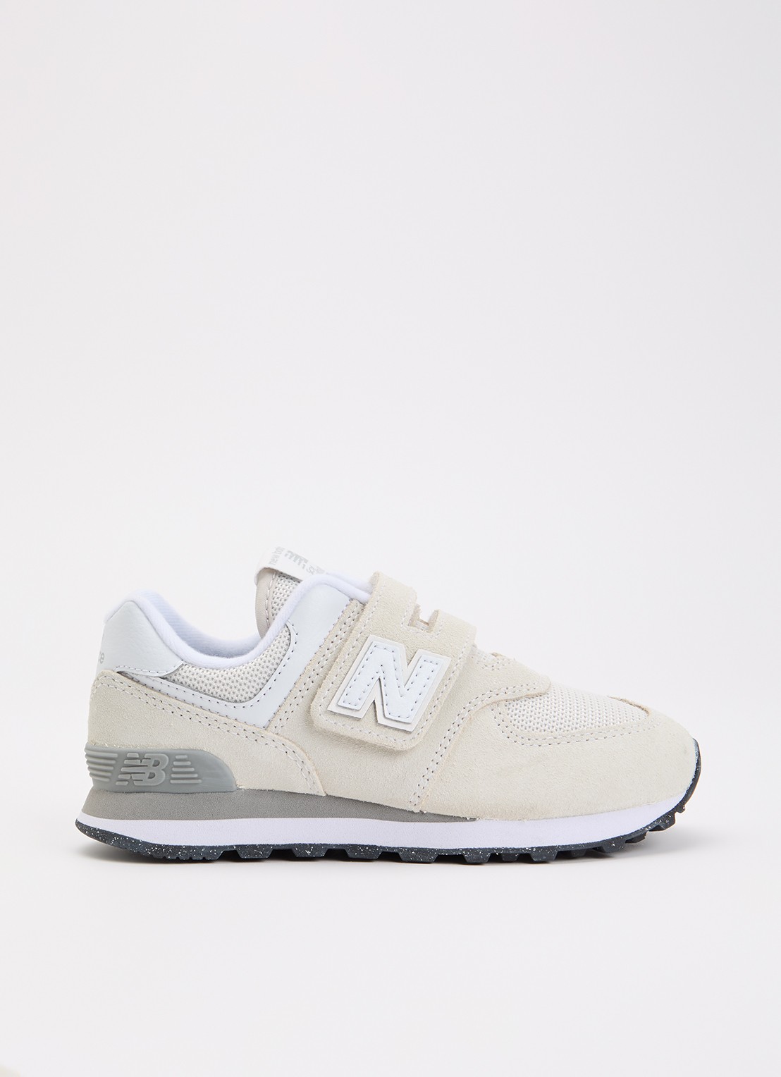New Balance 574 sneaker met suède details - voorkant gebroken wit