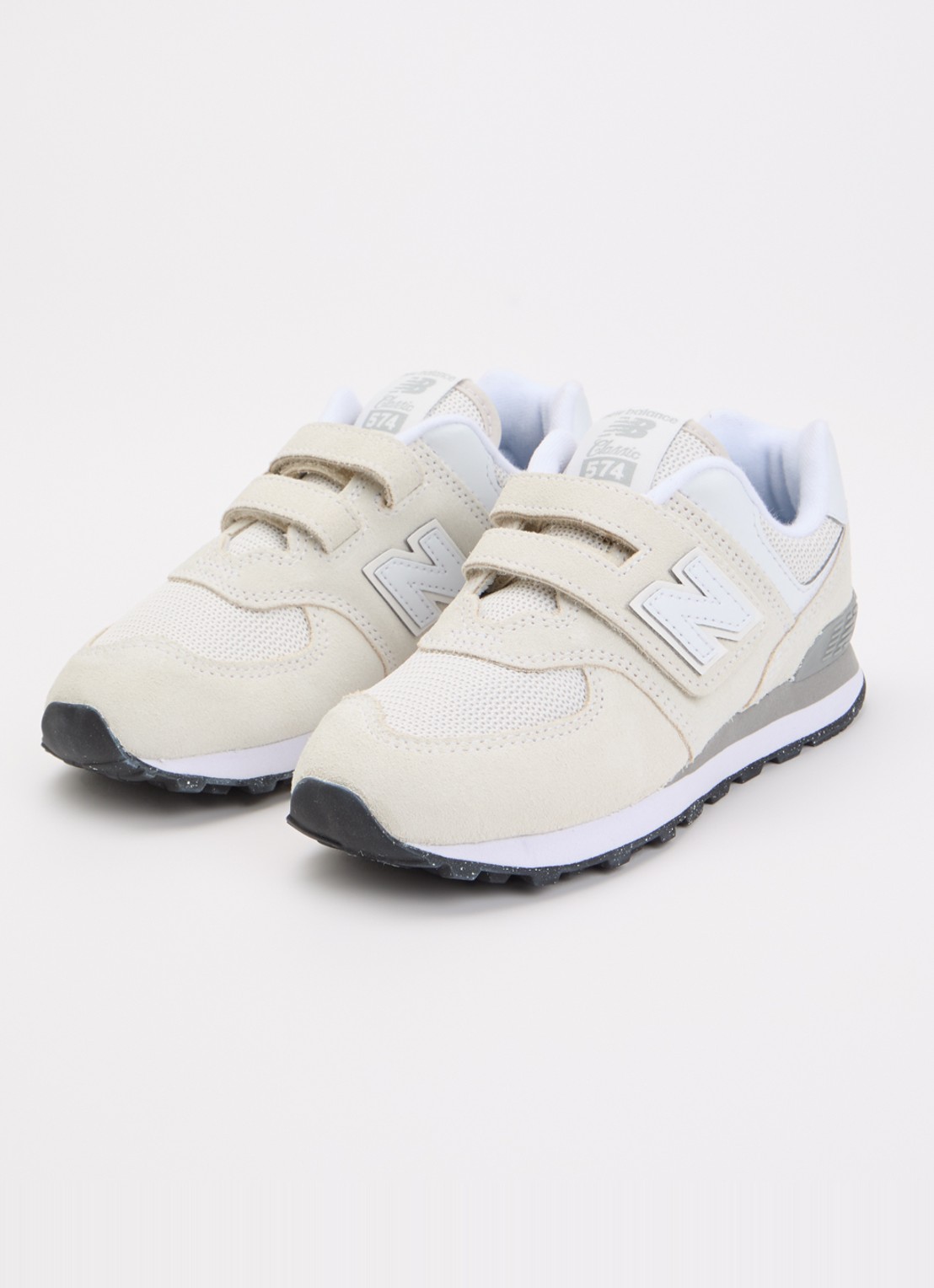 New Balance 574 sneaker met suède details - voorkant 2 gebroken wit