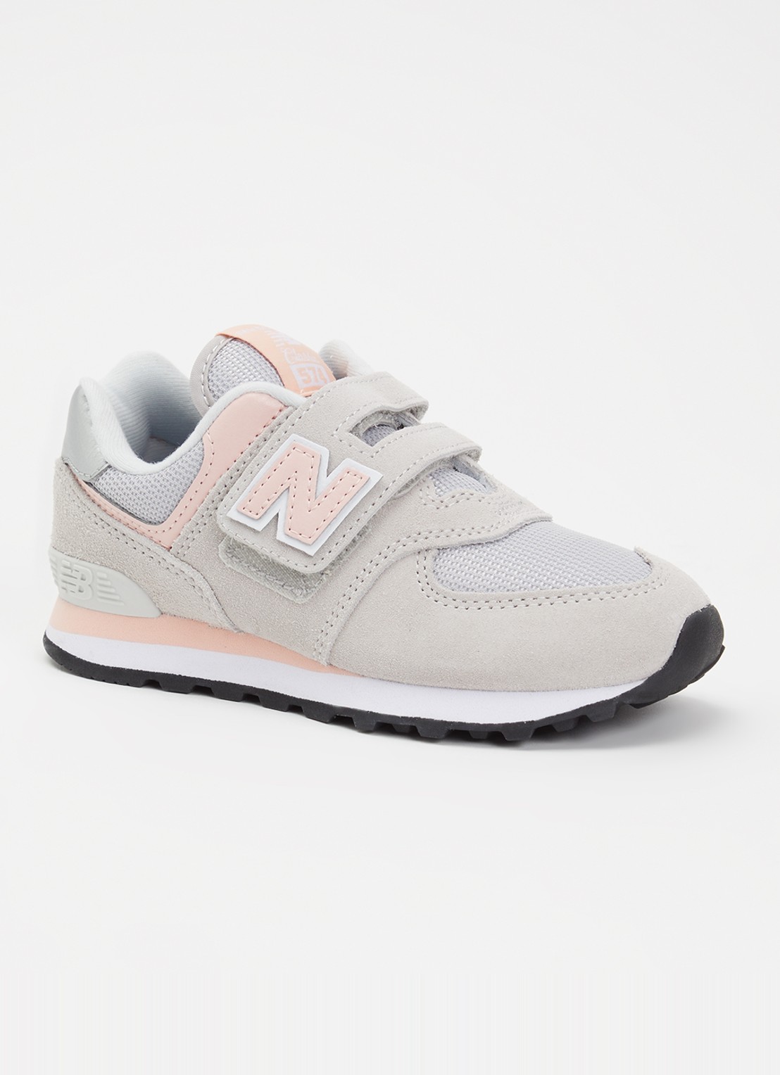 New Balance 574 sneaker met suède details - voorkant 2 grijs