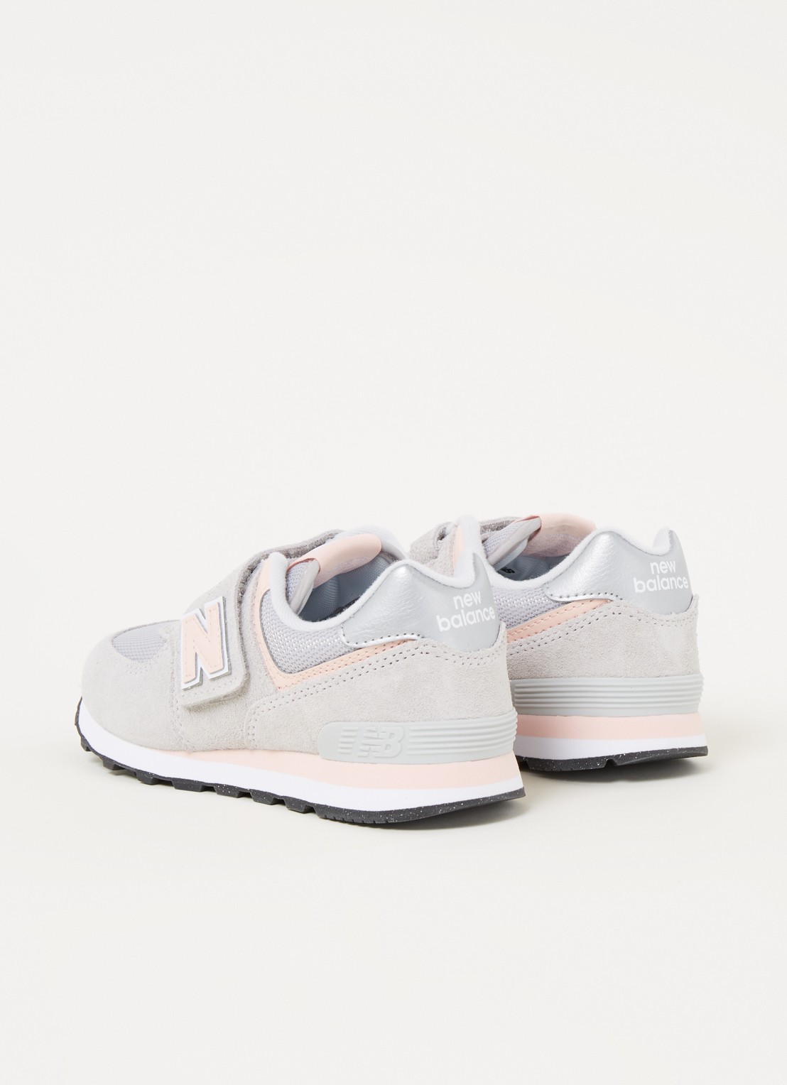 New Balance 574 sneaker met suède details - detail 3 lichtgrijs