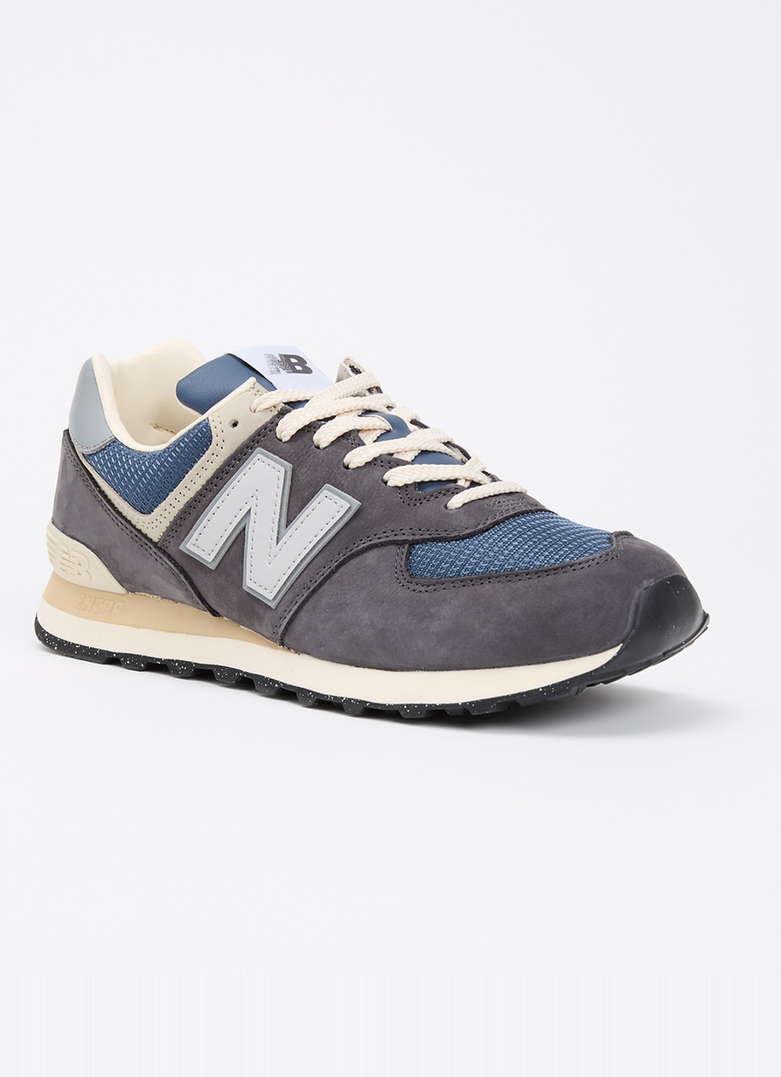 New Balance 574 sneaker van met suède en mesh details - voorkant 2 indigo