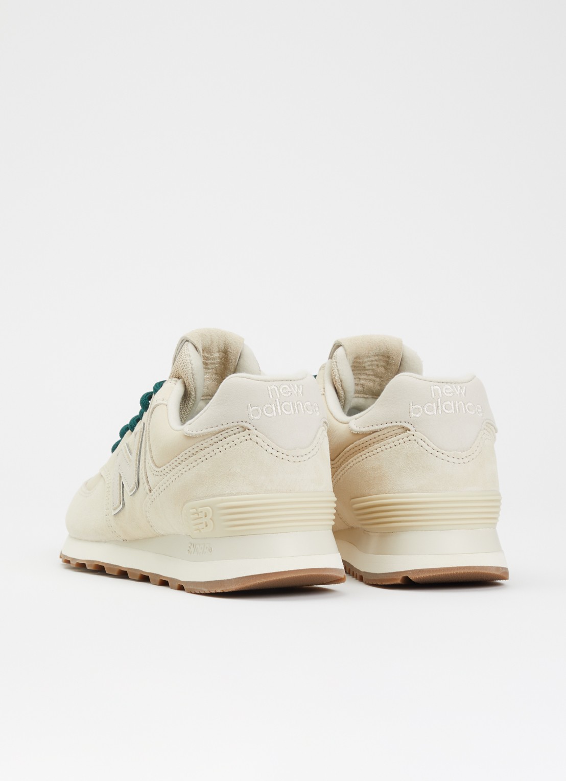 New Balance 574 sneaker van suède - achterkant 6 gebroken wit