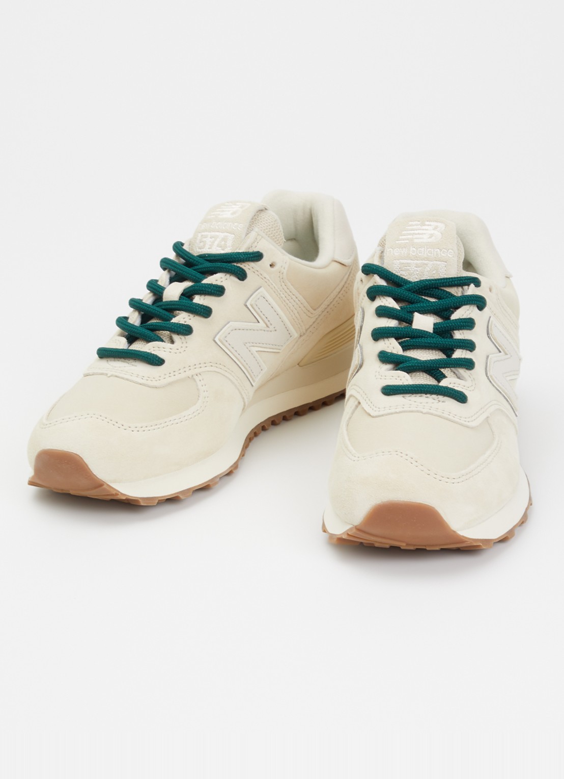 New Balance 574 sneaker van suède - detail 3 gebroken wit
