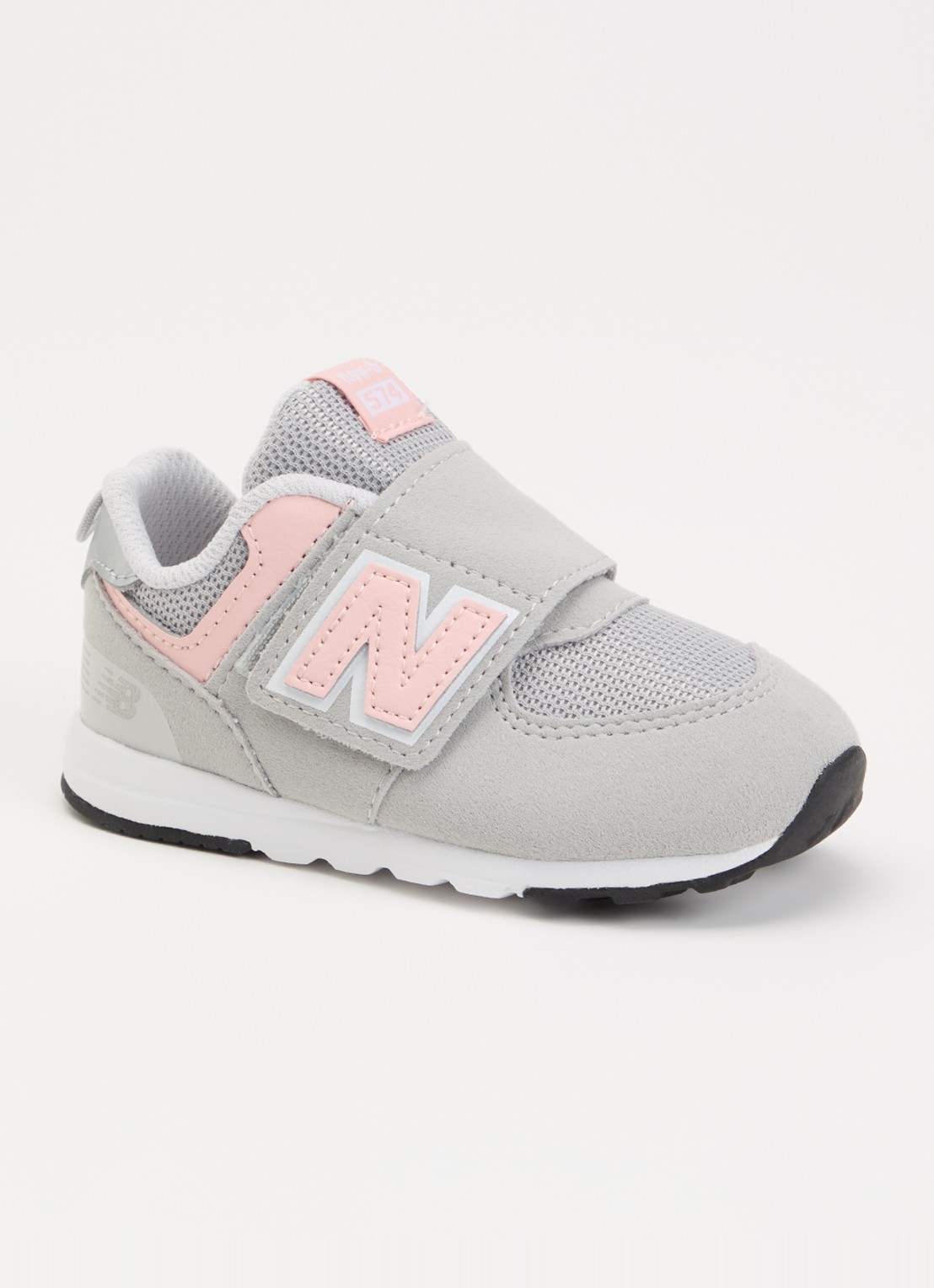New Balance 574 sneaker van suède - voorkant grijs