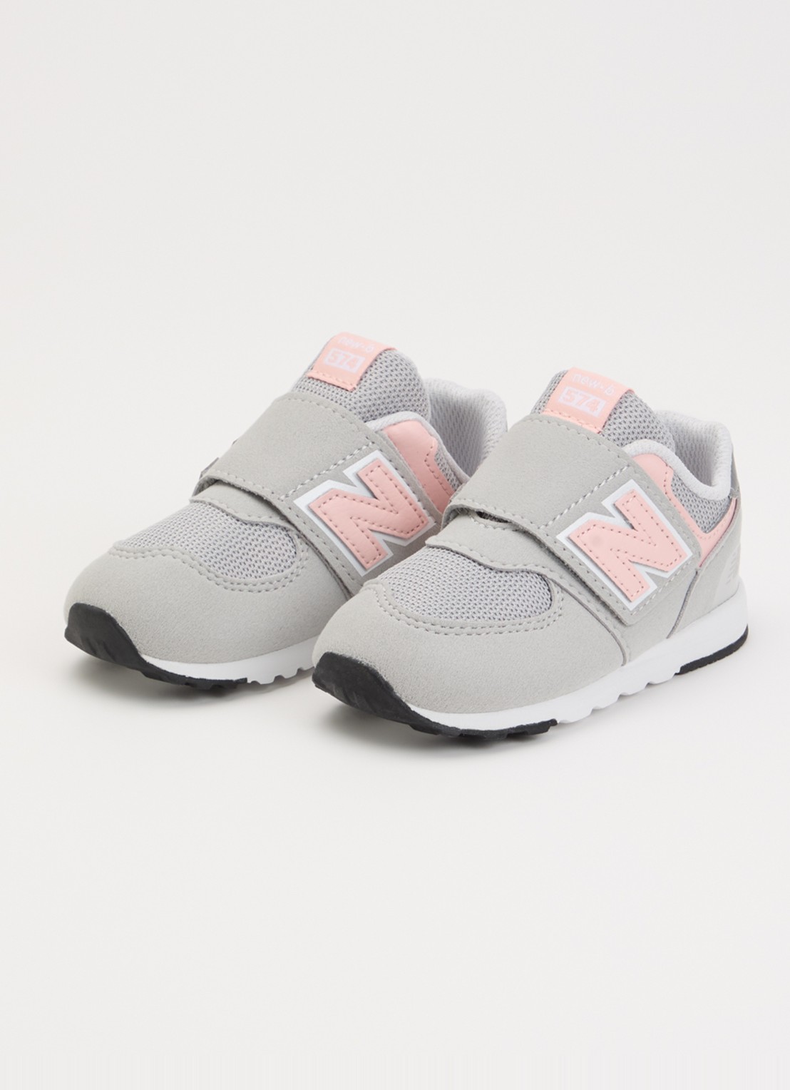 New Balance 574 sneaker van suède - voorkant 2 grijs
