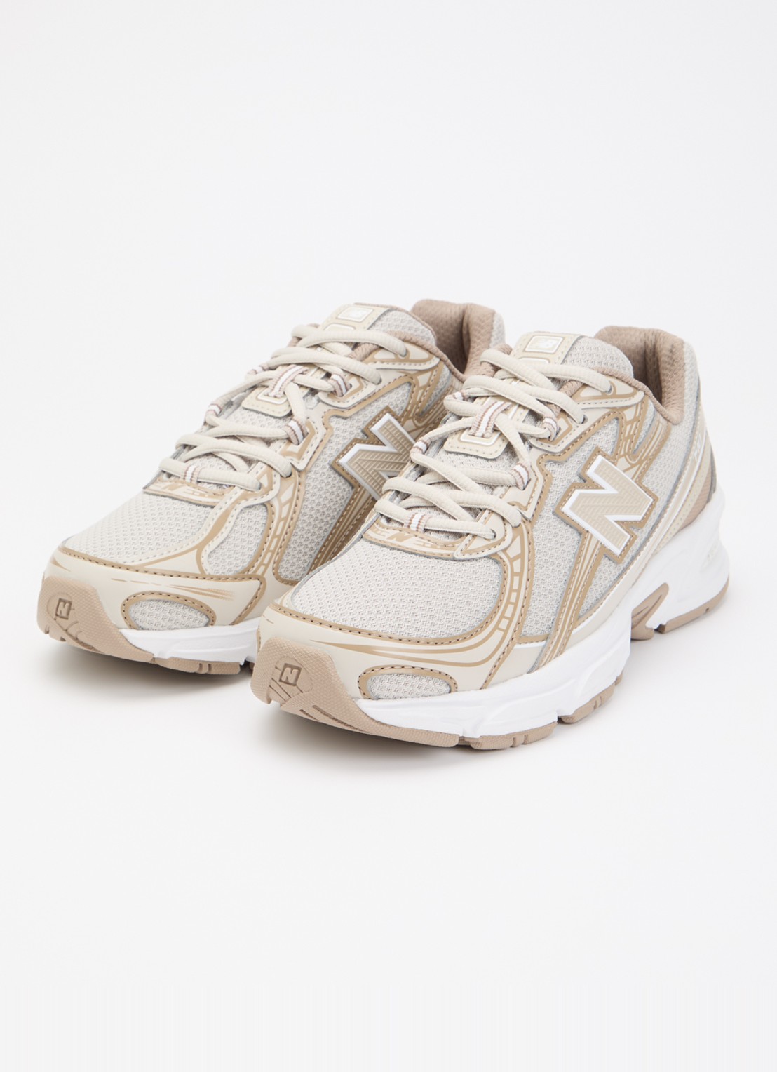 New Balance 740 sneaker met mesh details - voorkant 2 donkerbeige
