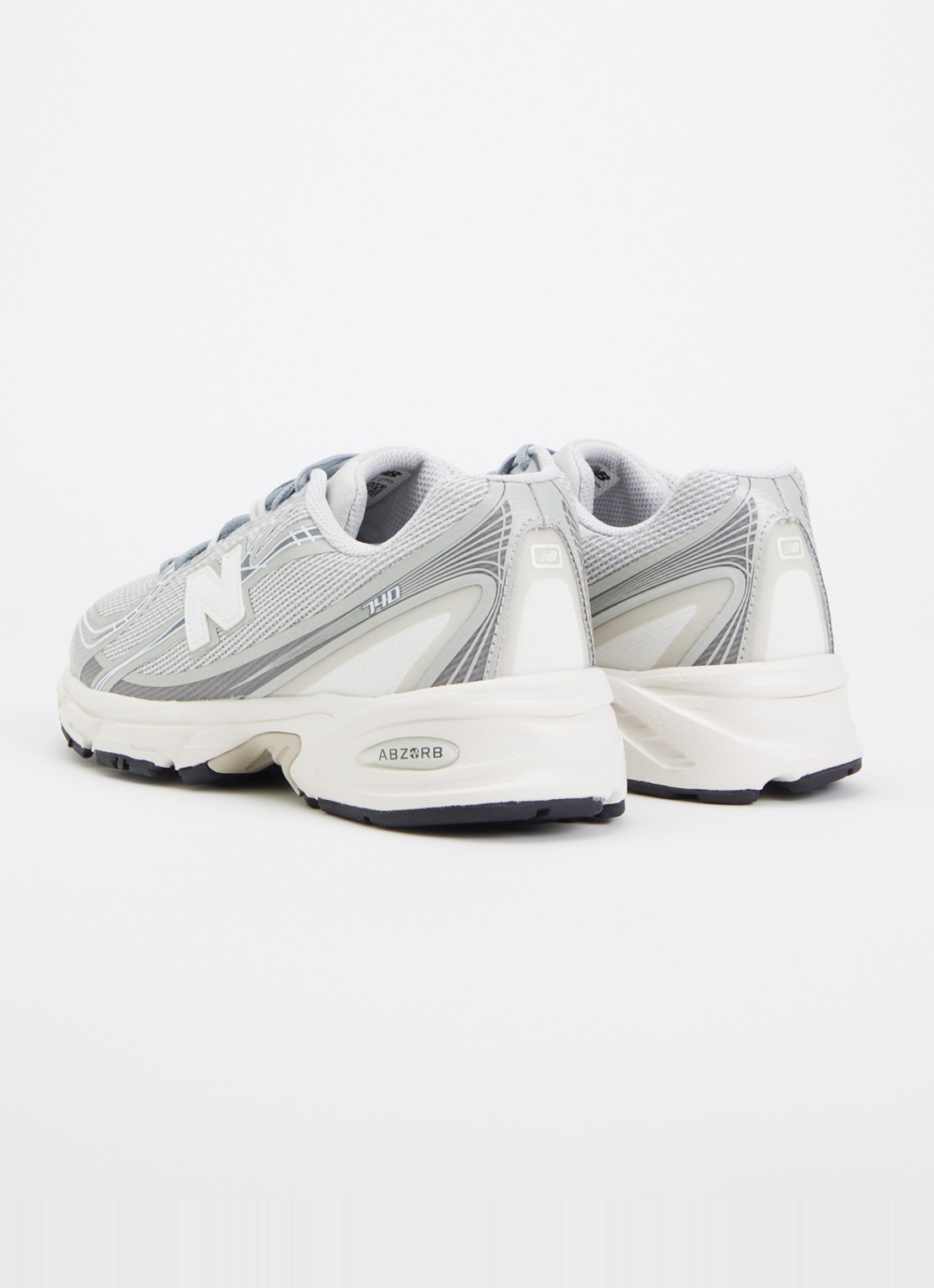 New Balance 740 sneaker van mesh met logo - achterkant lichtgrijs