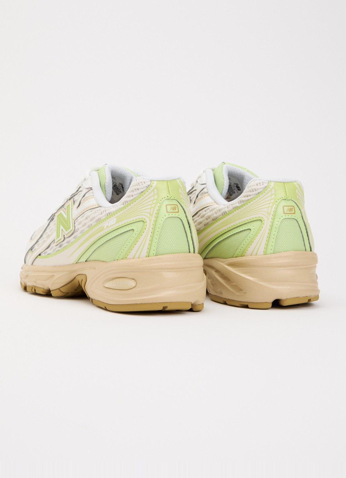 New Balance 740 sneaker van mesh met logo - achterkant lime