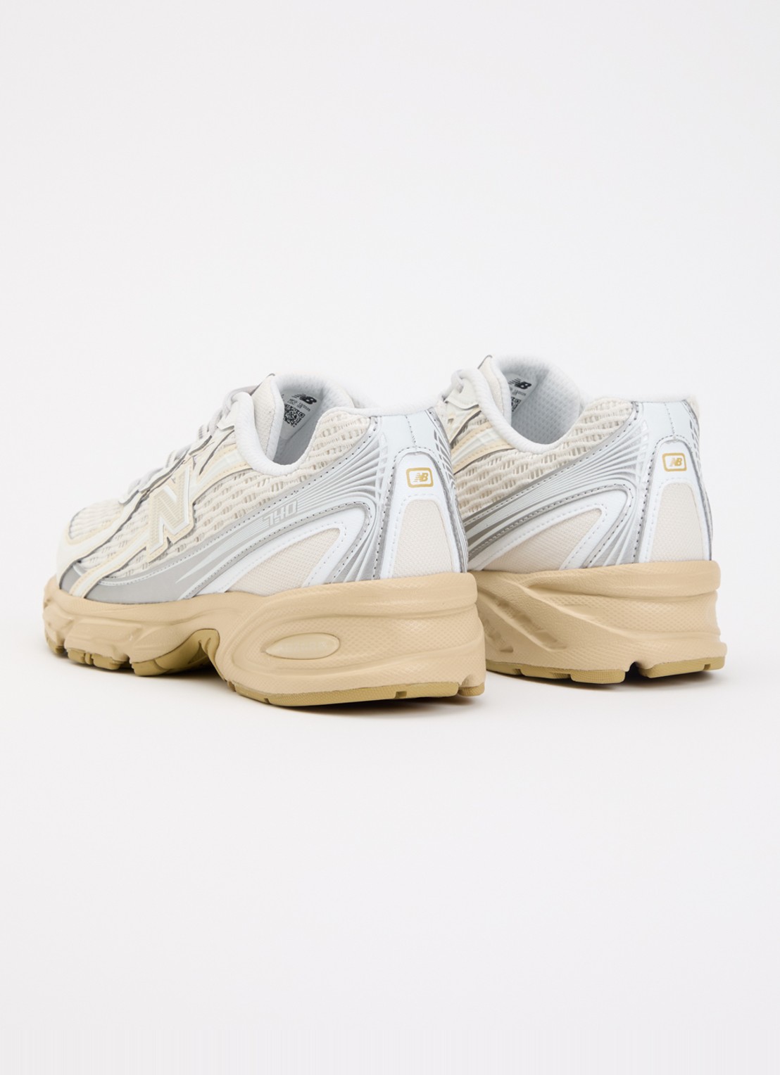 New Balance 740 sneaker van mesh met logo - achterkant 6 creme